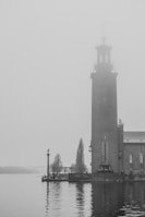 grayscale photography of tower