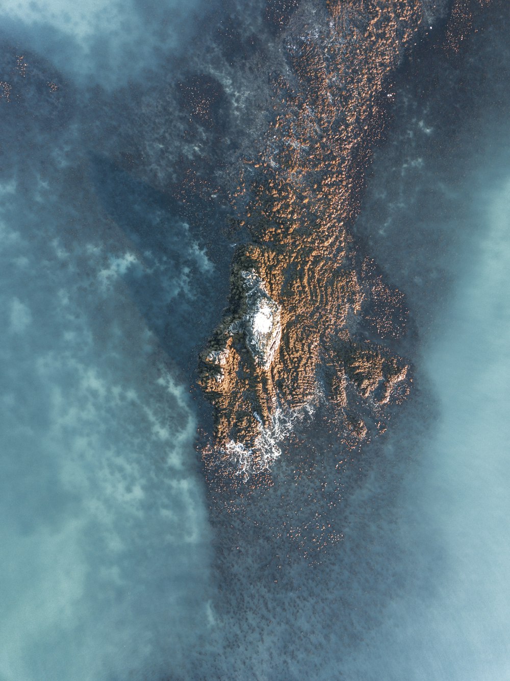 aerial photo of islet