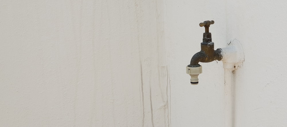 brown wall faucet