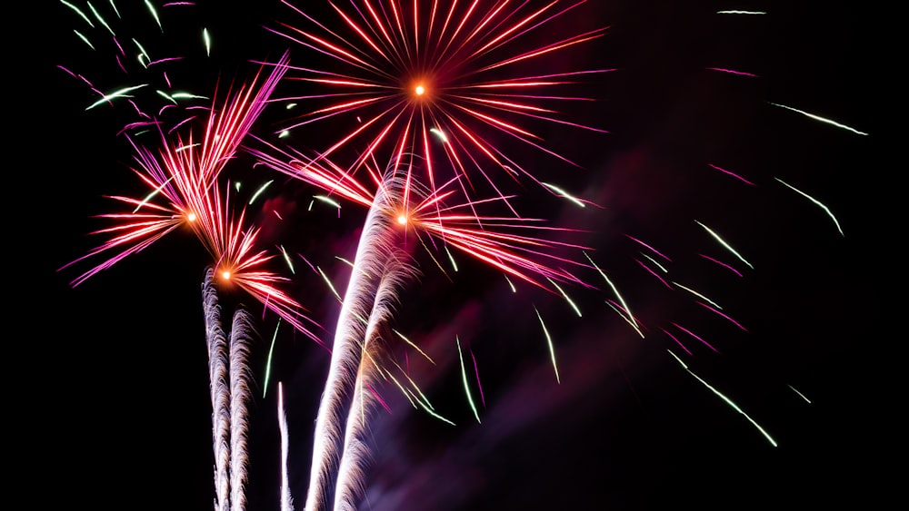 low angle photography of fireworks