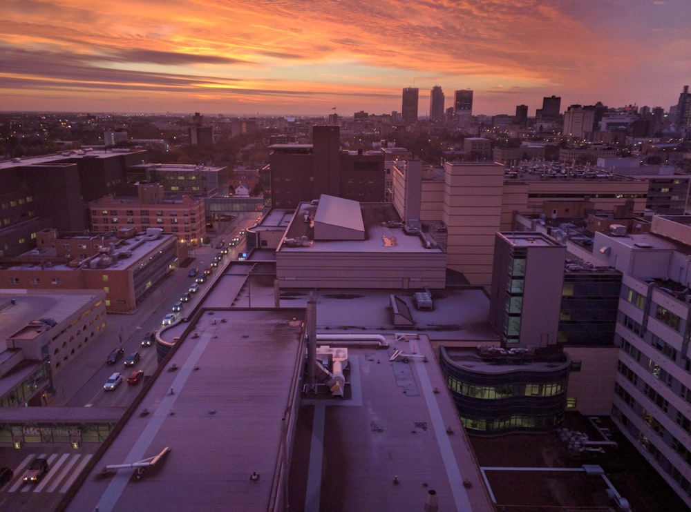 aerial view photography of highrise building under golden hour