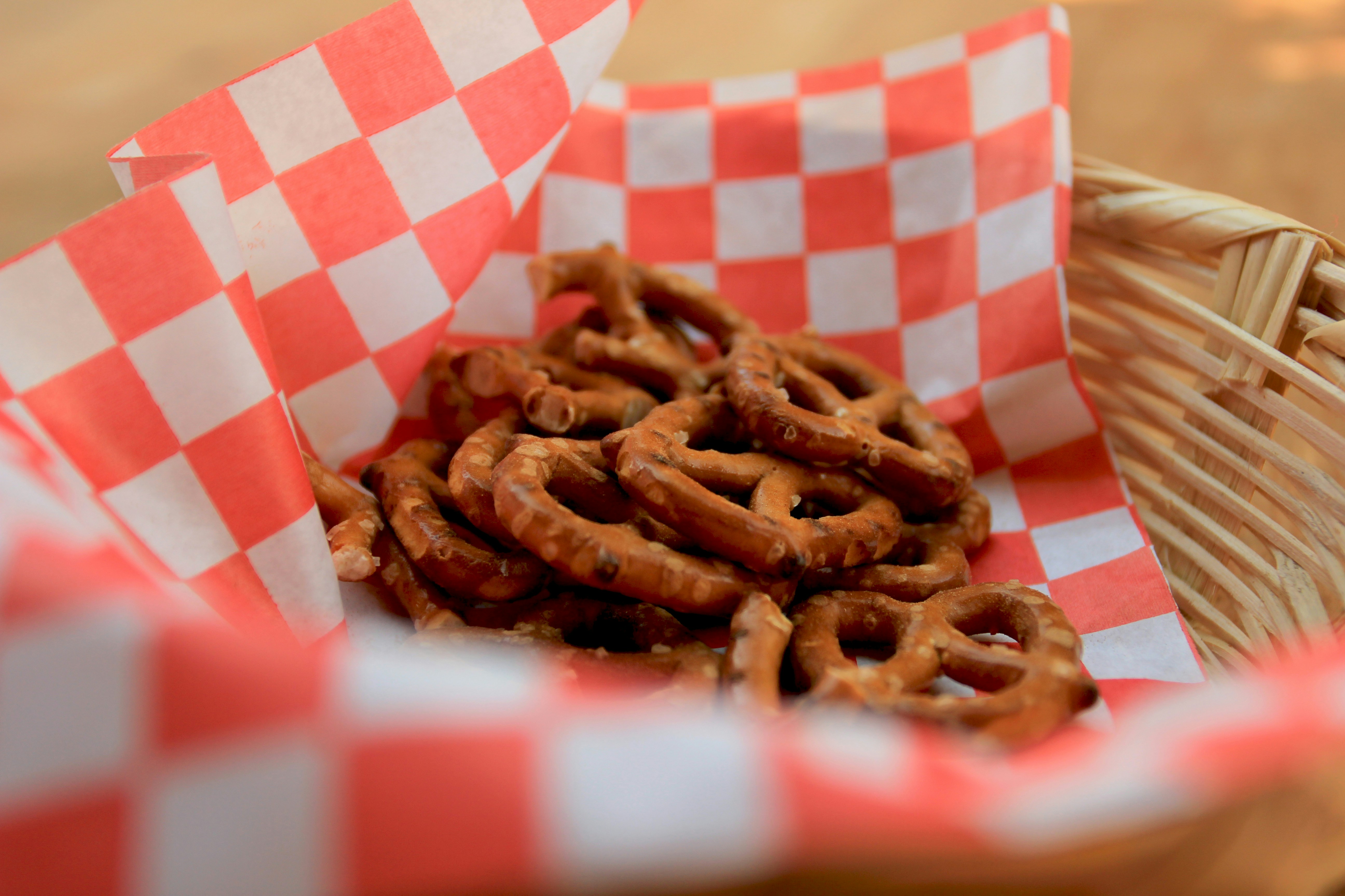 pretzels in basket