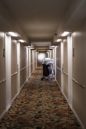 black cart on hallway