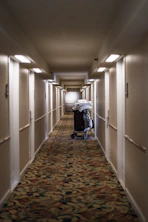 black cart on hallway