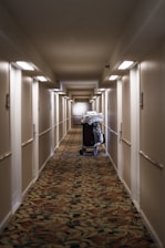 black cart on hallway
