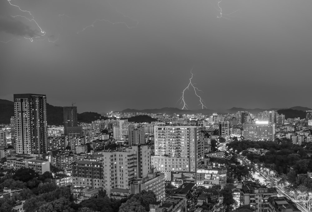 aerial photography of city buildings