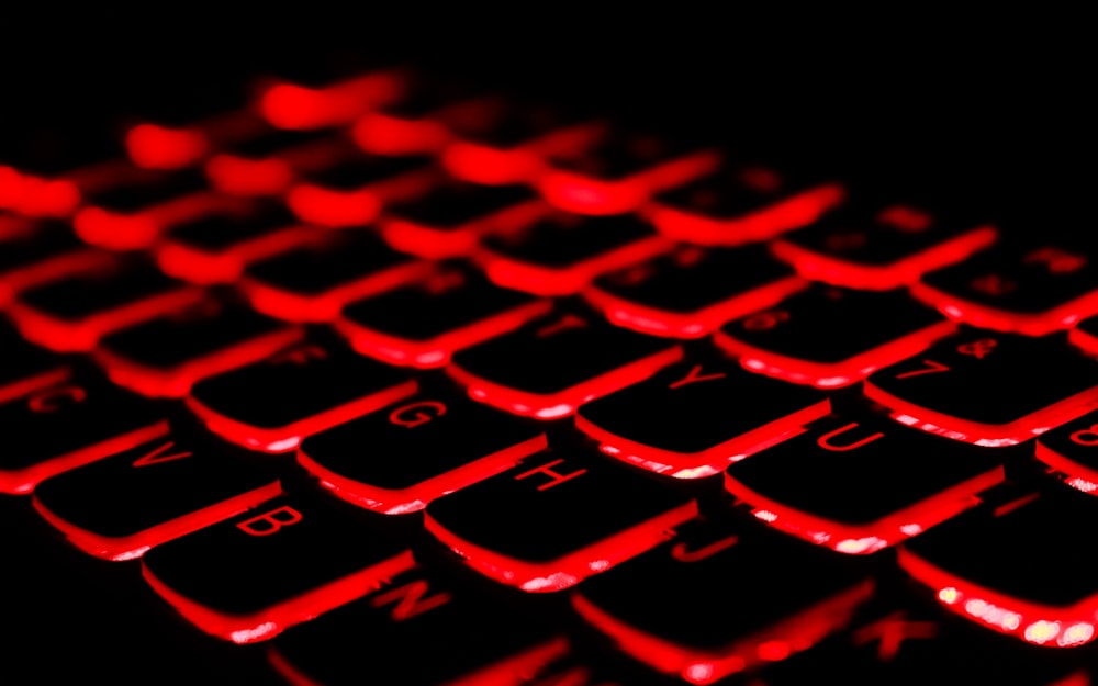 black and red laptop keyboard