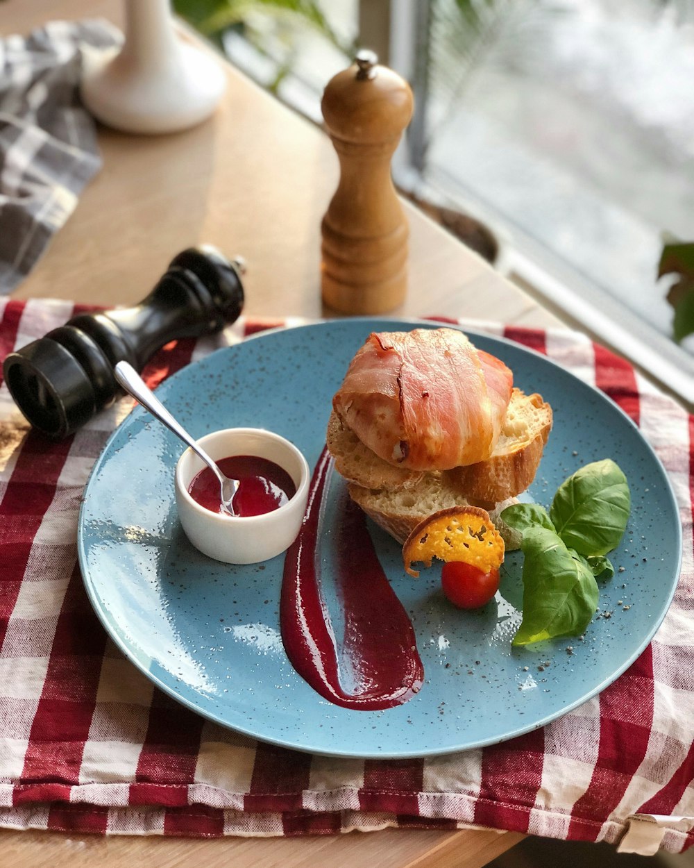 brown bread with sace on table