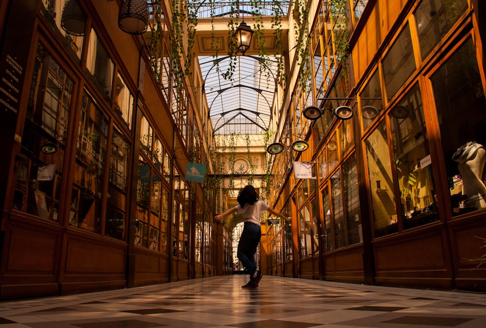 woman standing on pathway