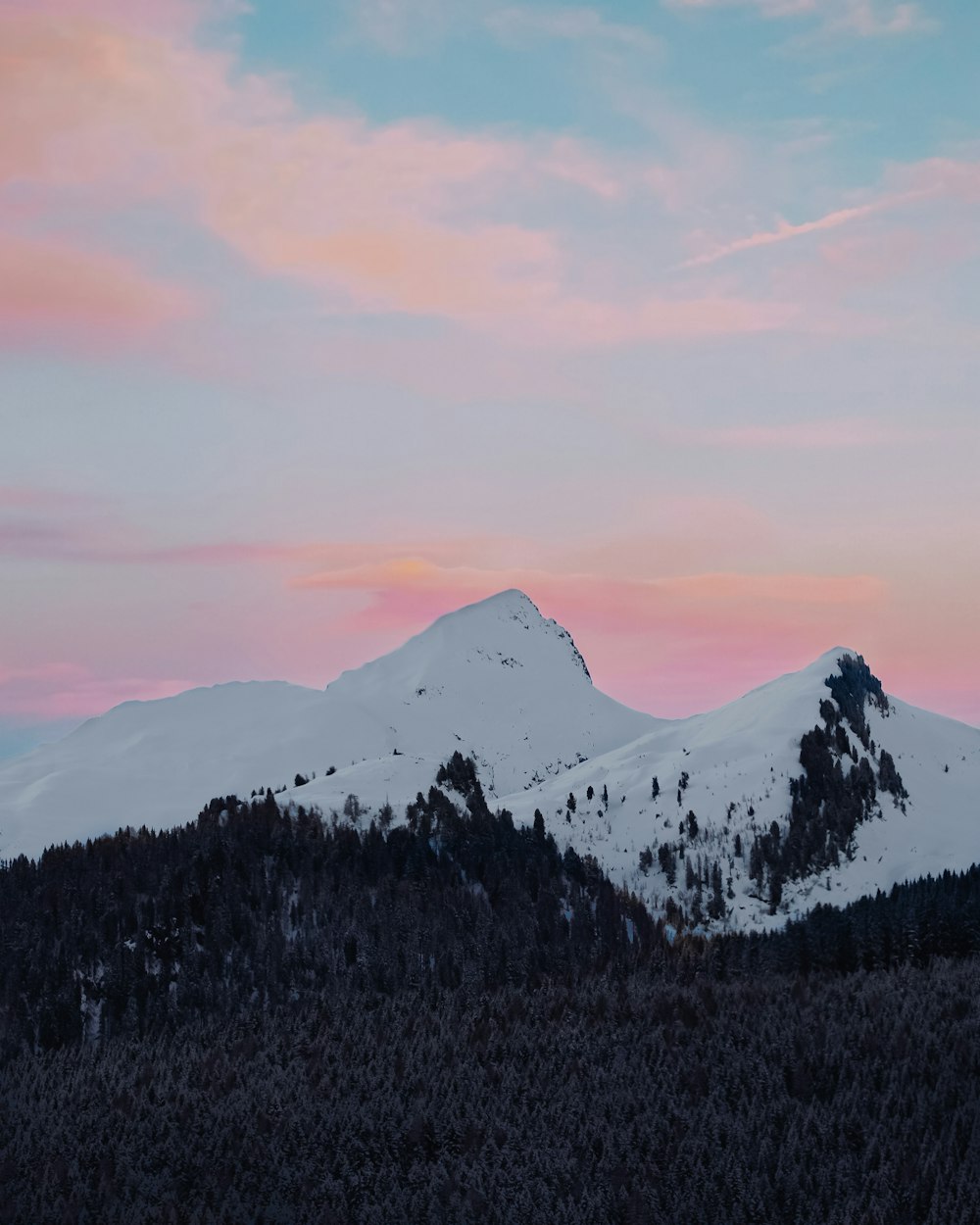 mountain covered with snow during daytime