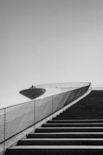 grayscale photography of concrete stairs