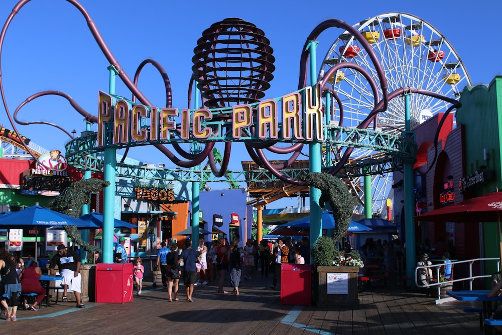 people on Pacific Park amusement park during daytime