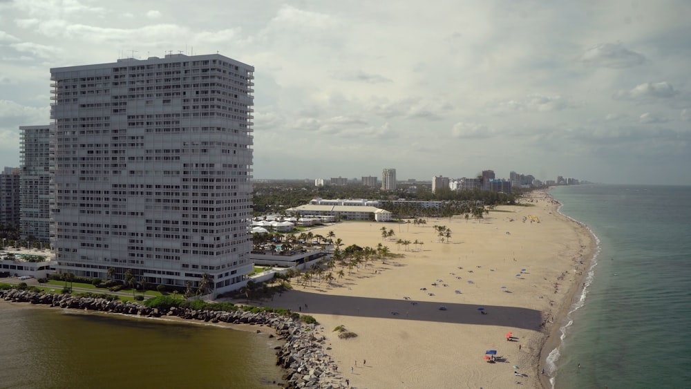 white hotel in front ocean