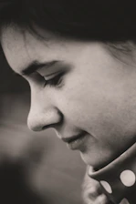 Close-up of a digital portrait artwork showcasing delicate shading and minimalist style.