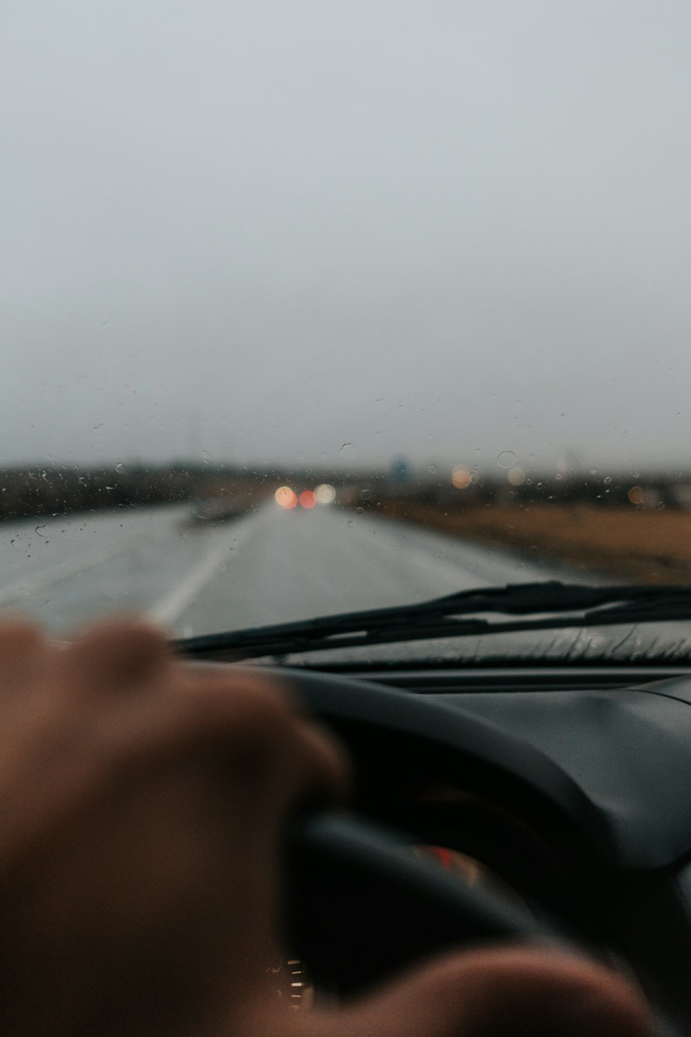 person holding steering wheel