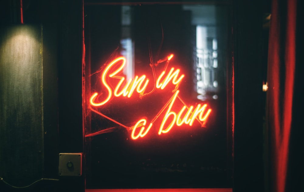 red neon light signage