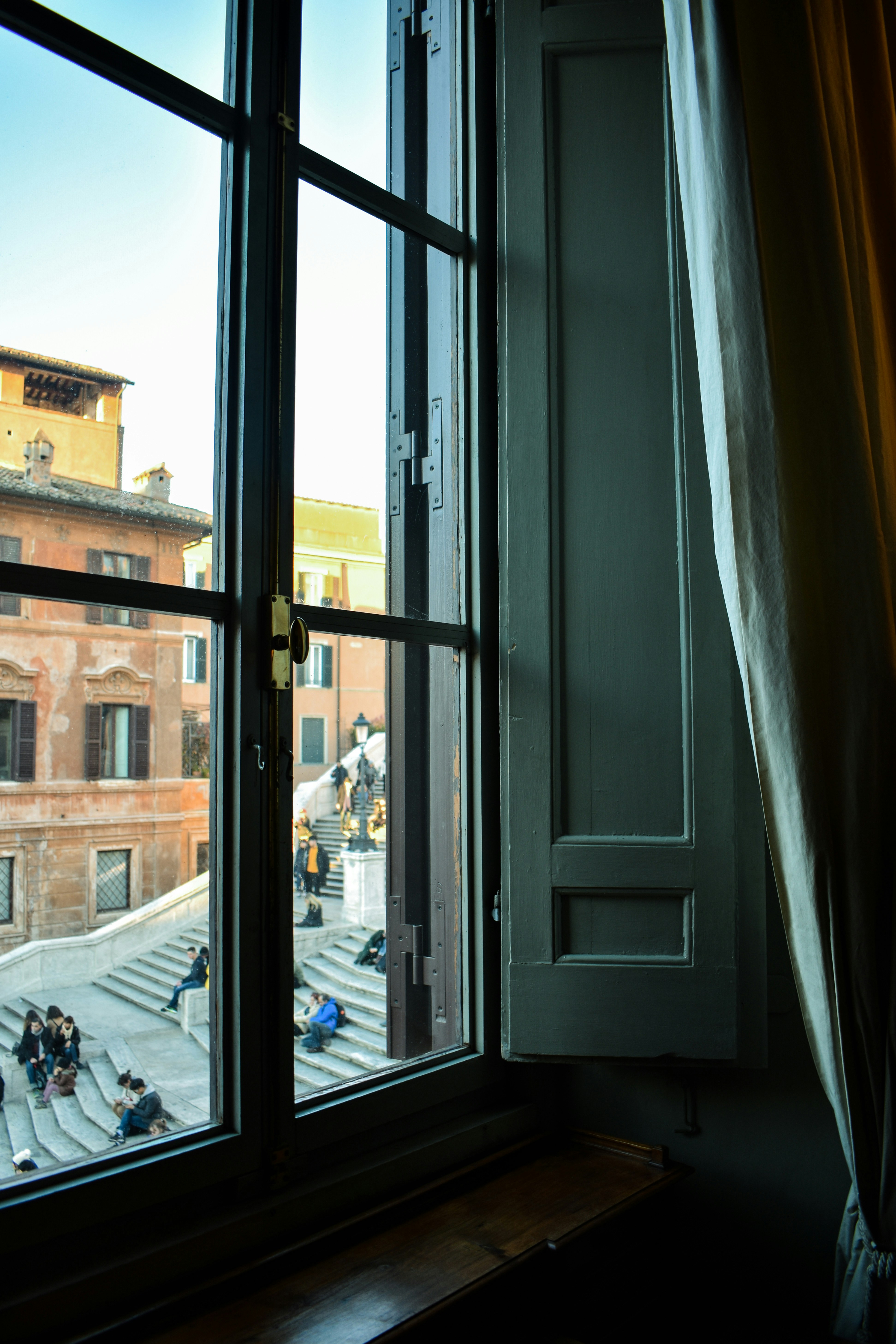 The Spanish Steps, as seen from poet John Keats’ bedroom. This is where he died, meaning his last glimpse of the world was through this window.