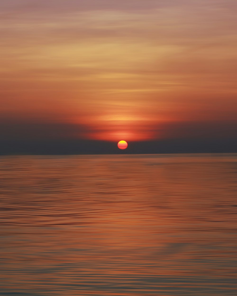 calm sea during sunset