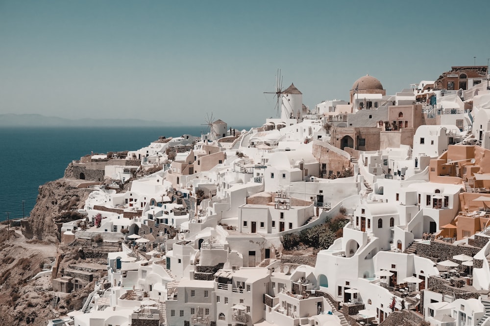 aerial photography of white concrete buildings during d