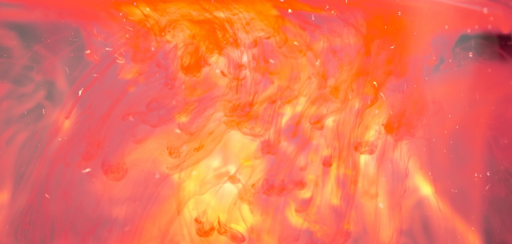 peinture abstraite orange et rouge