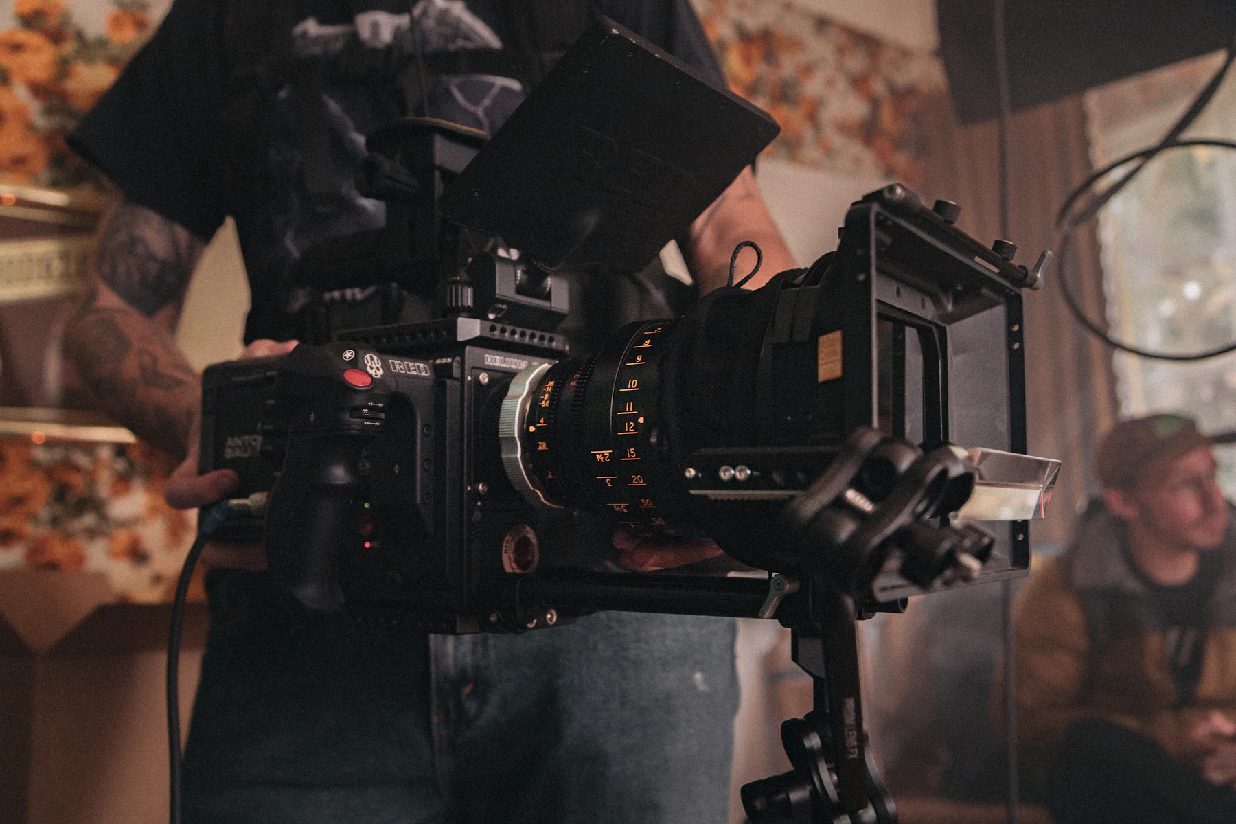 A cinema camera prepared for a production