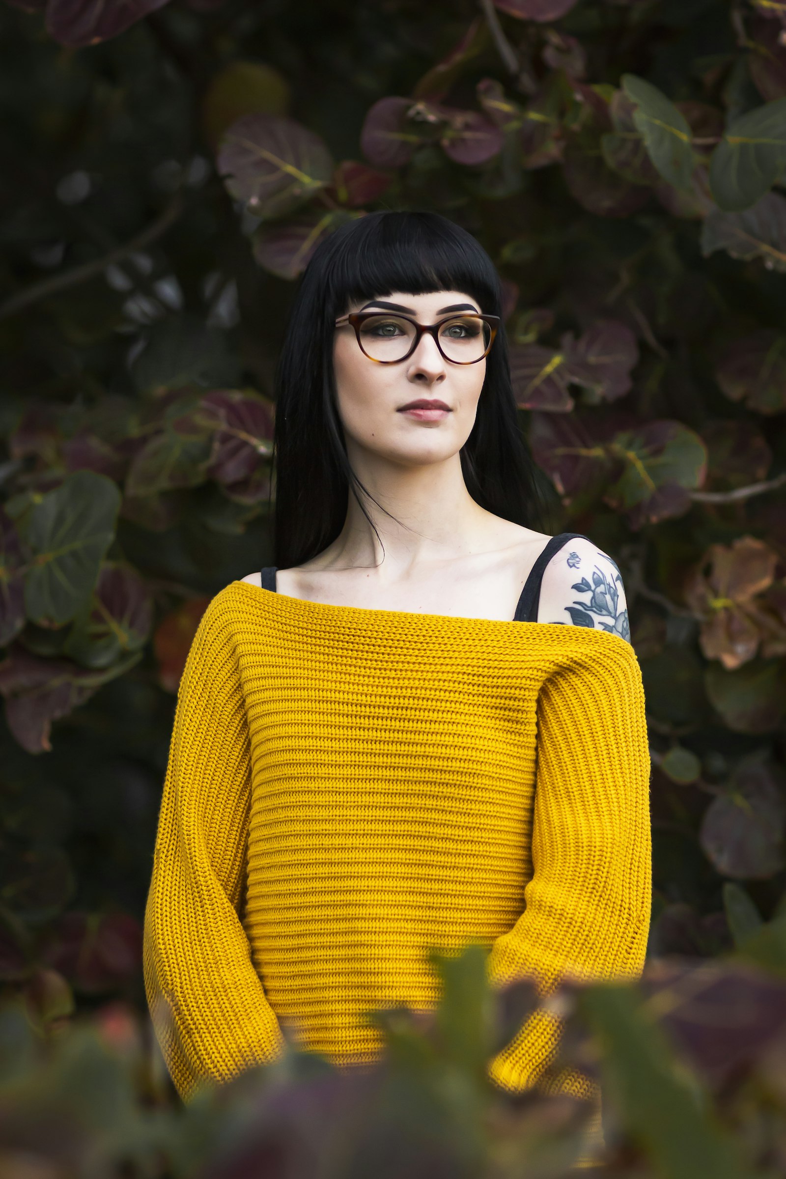 Canon EF 85mm F1.2L II USM sample photo. Woman wearing yellow sweater photography