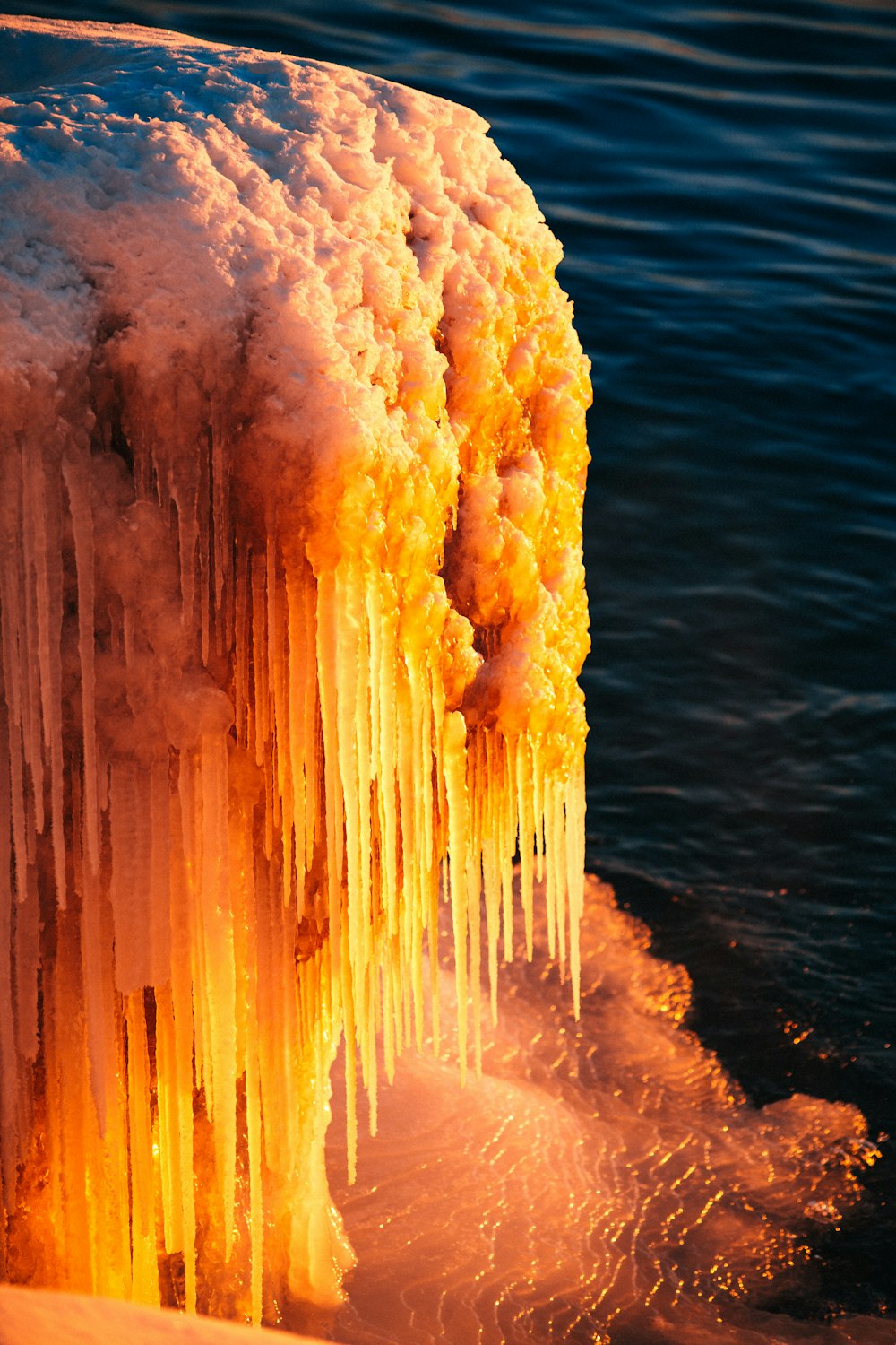 aerial photography of ice above sea