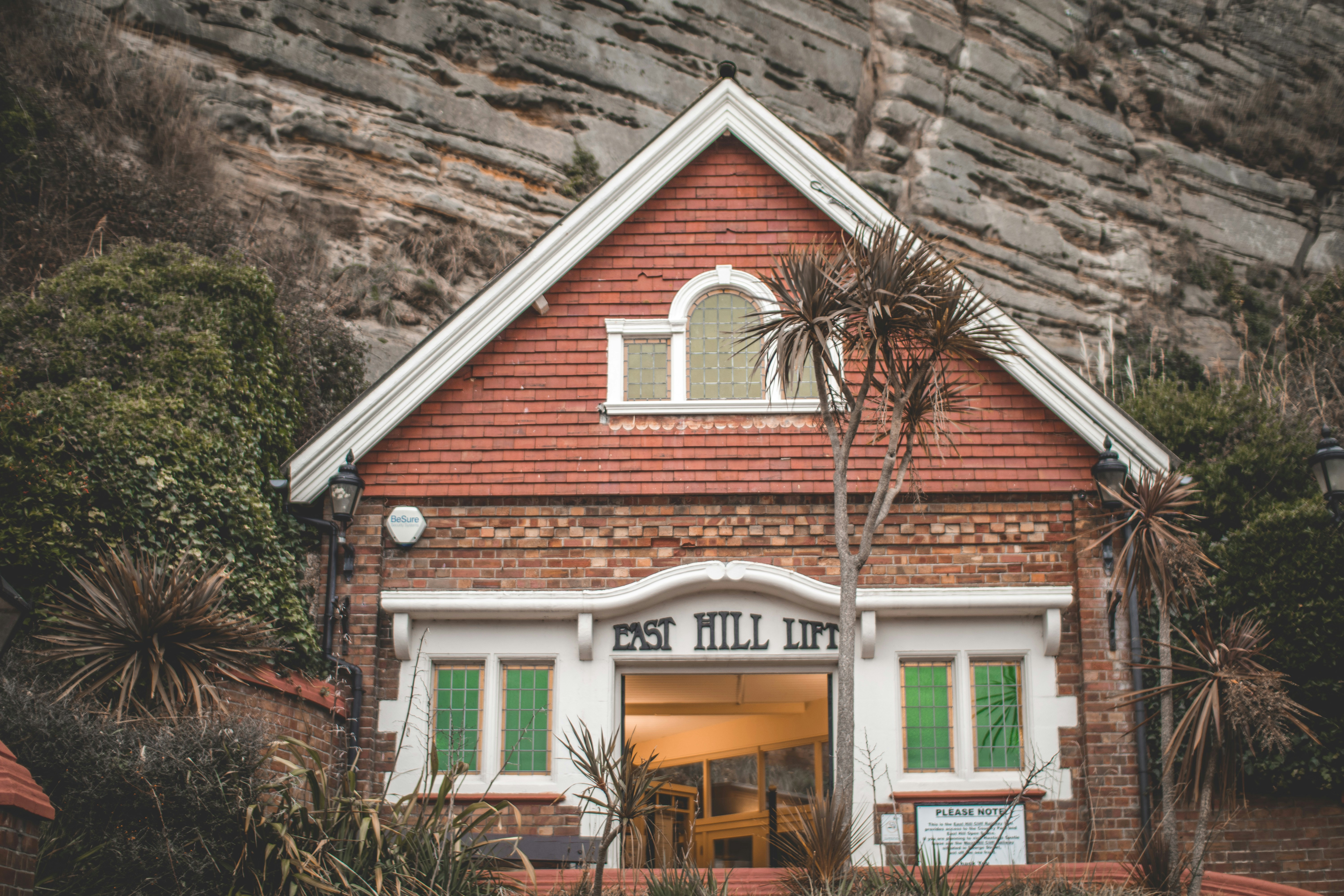 red and brown East Hill house