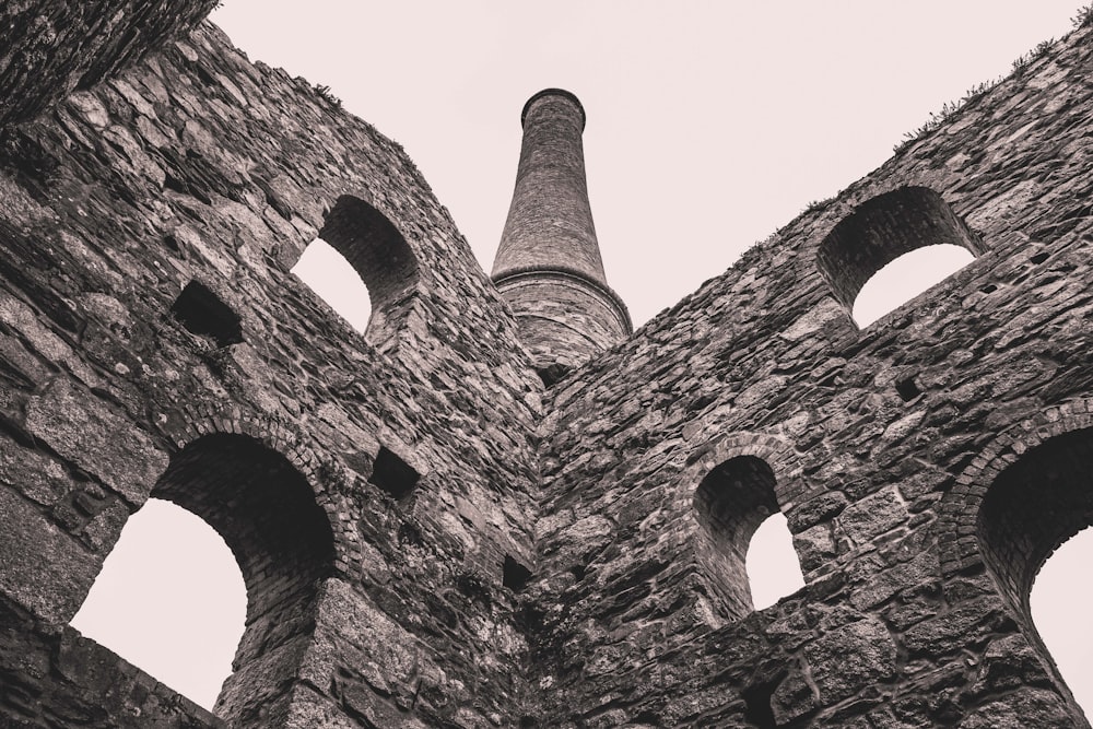 low angle photo of concrete building ruins