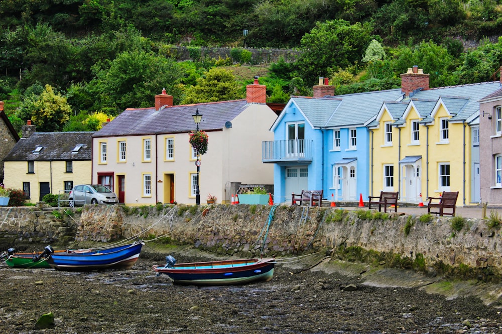 assorted-color concrete houses during daytime