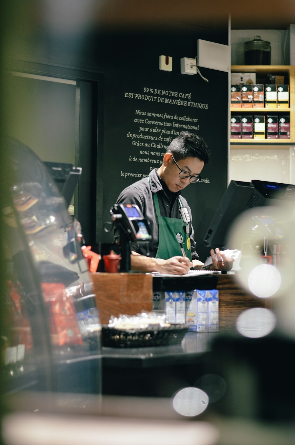 man inside restaurant