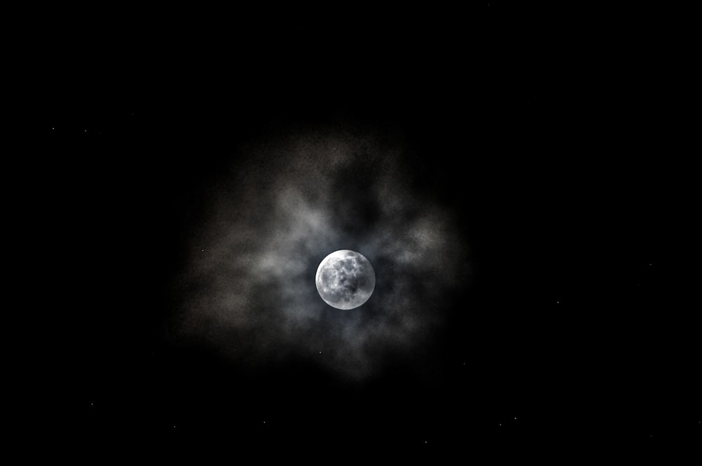 full moon during night time