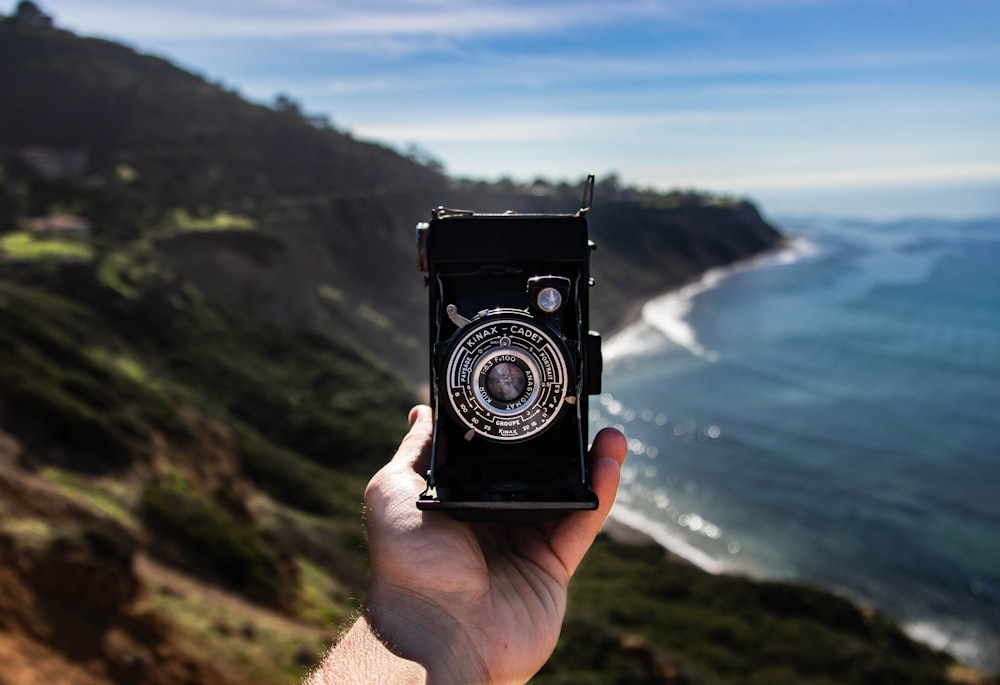 black point-and-shoot camera