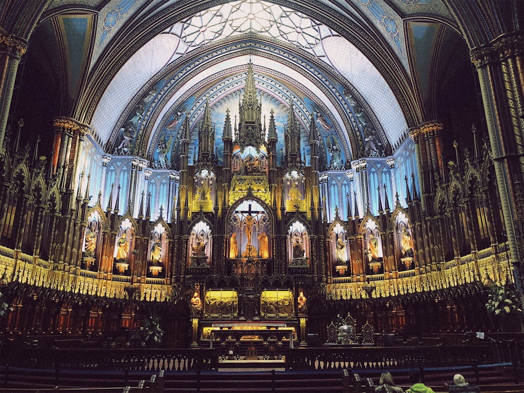 multicolored cathedral interior, Notre-Dame Basilica of Montreal