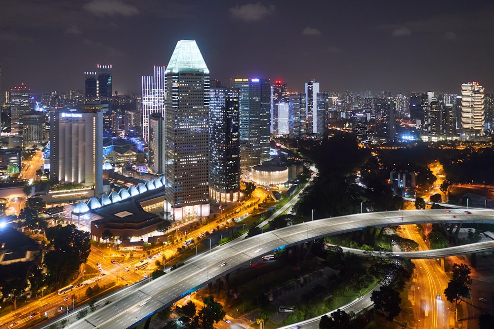 high-rise building during nighttime