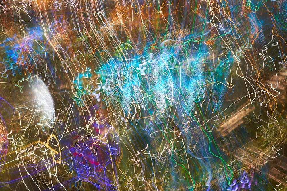 blue, brown and purple abstract art