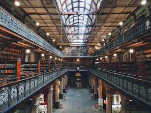 3-storey library interior