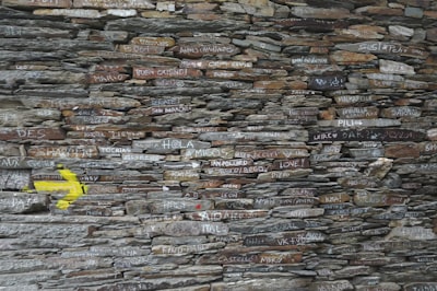 gray and brown concrete wall blarney stone teams background