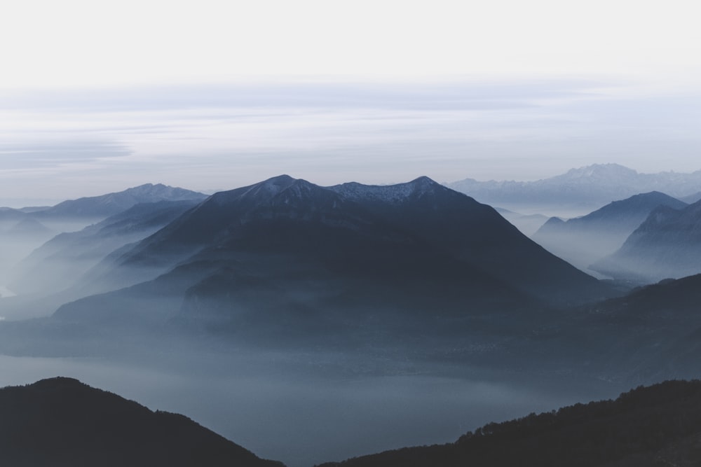 aerial photography of mountains