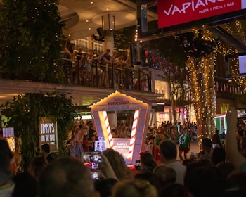 A festive setup featuring Santa's workshop.