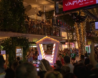 A festive setup featuring Santa's workshop.