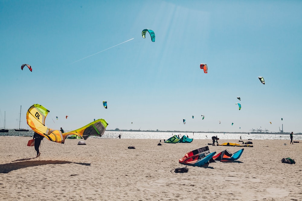 paragliders on beach