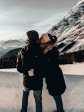 woman kissing man's cheek