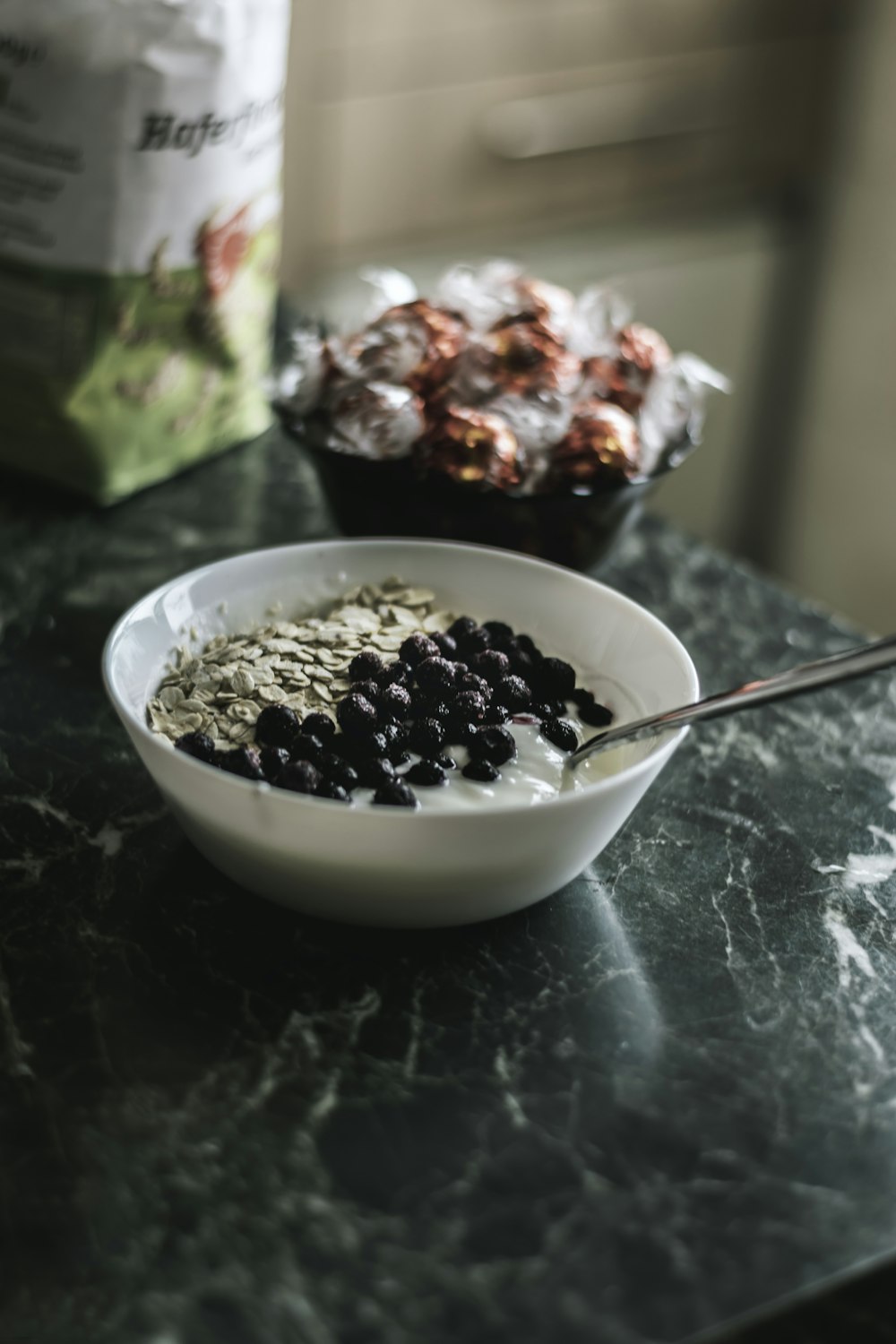 cereals on white ceramic bowl