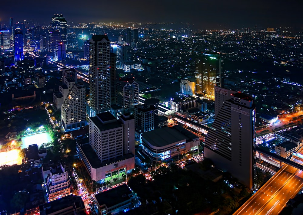 aerial photography of city buildings