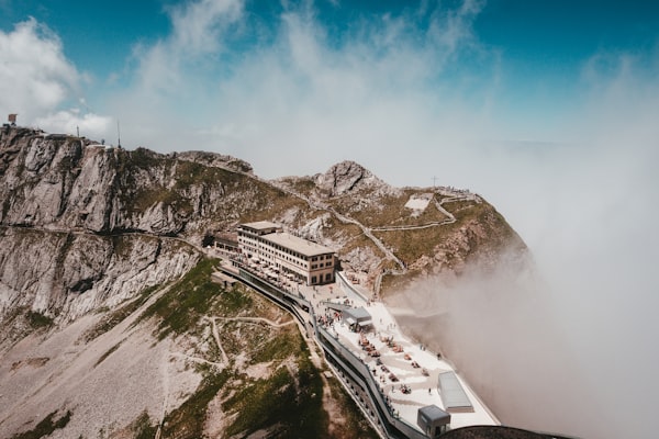 Swiss mountain railway scenic view