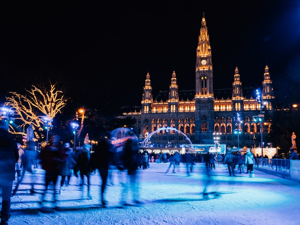 people on snow covered ground