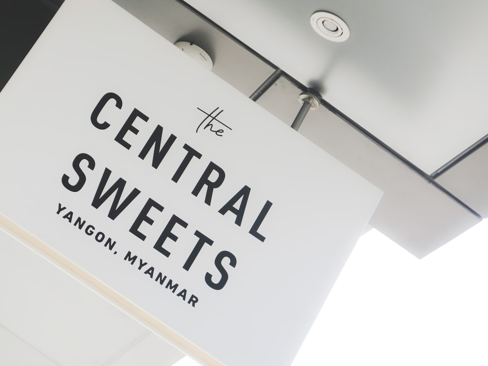 The Central Sweets card on gray surface