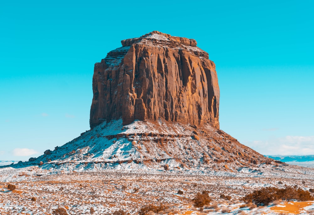 Monument Valley under blue sky