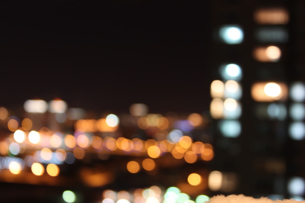 city lights during night